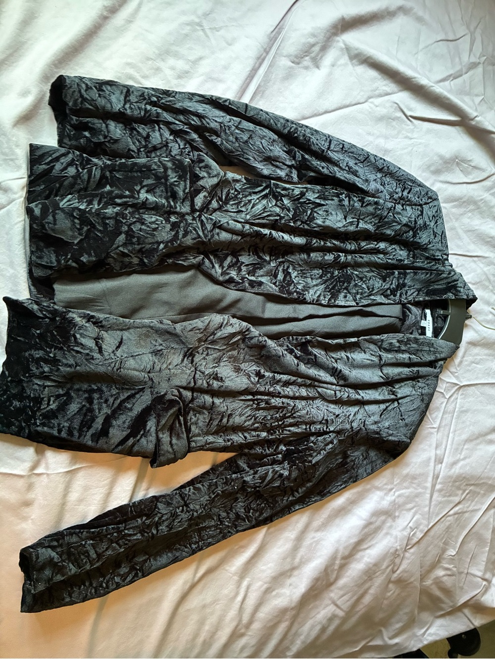 Nine West Black Cropped Peplum Puffer Jacket with Geometric Lining - Picture 2 of 16